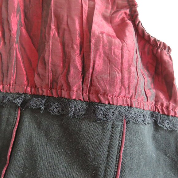 TRIPP NYC Vintage Y2K Steampunk Goth Pirate Lace Corset Top Black Metallic Red - Picture 12 of 16